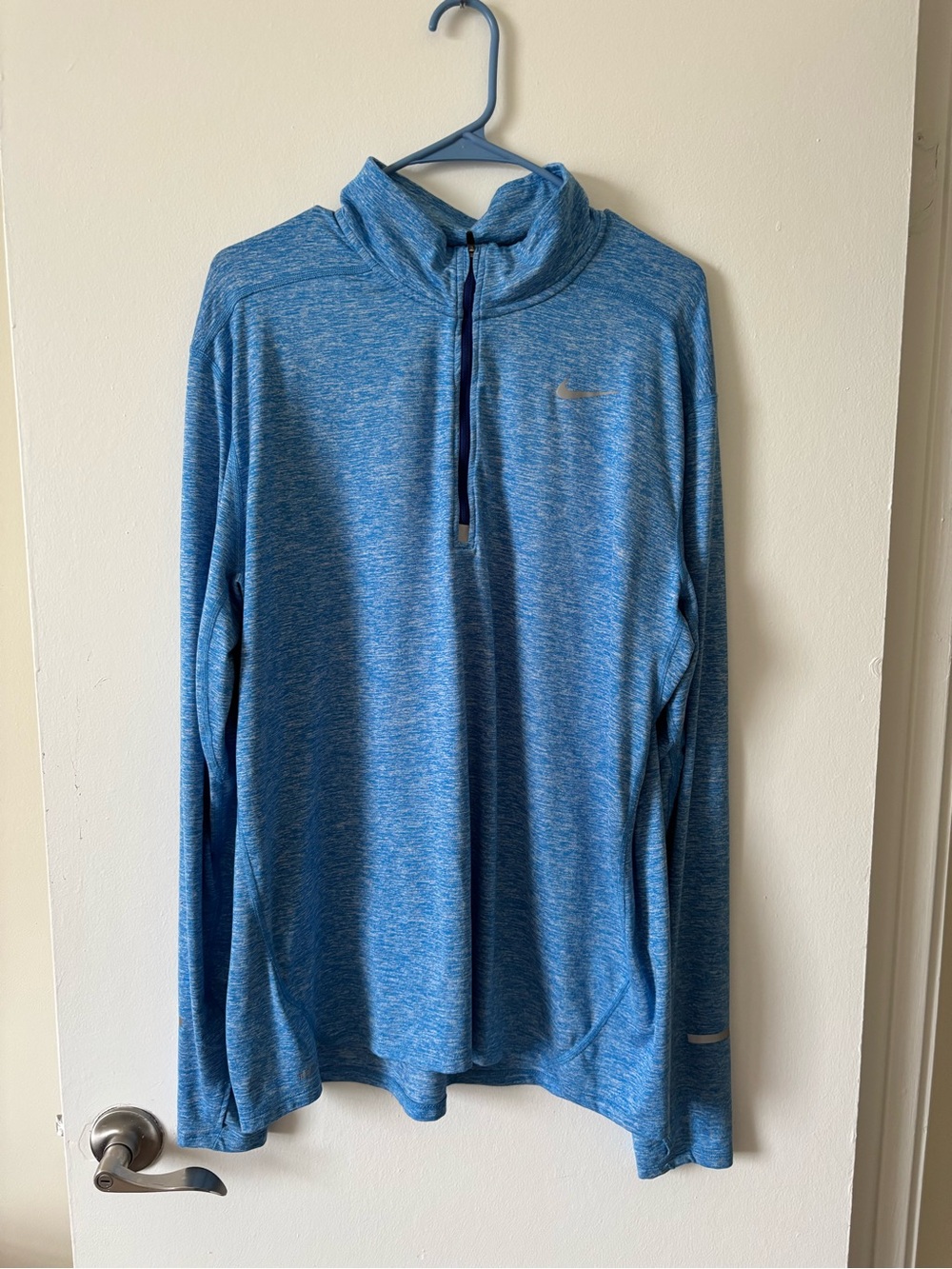 Nike Light Blue Heathered Quarter-Zip Performance Pullover